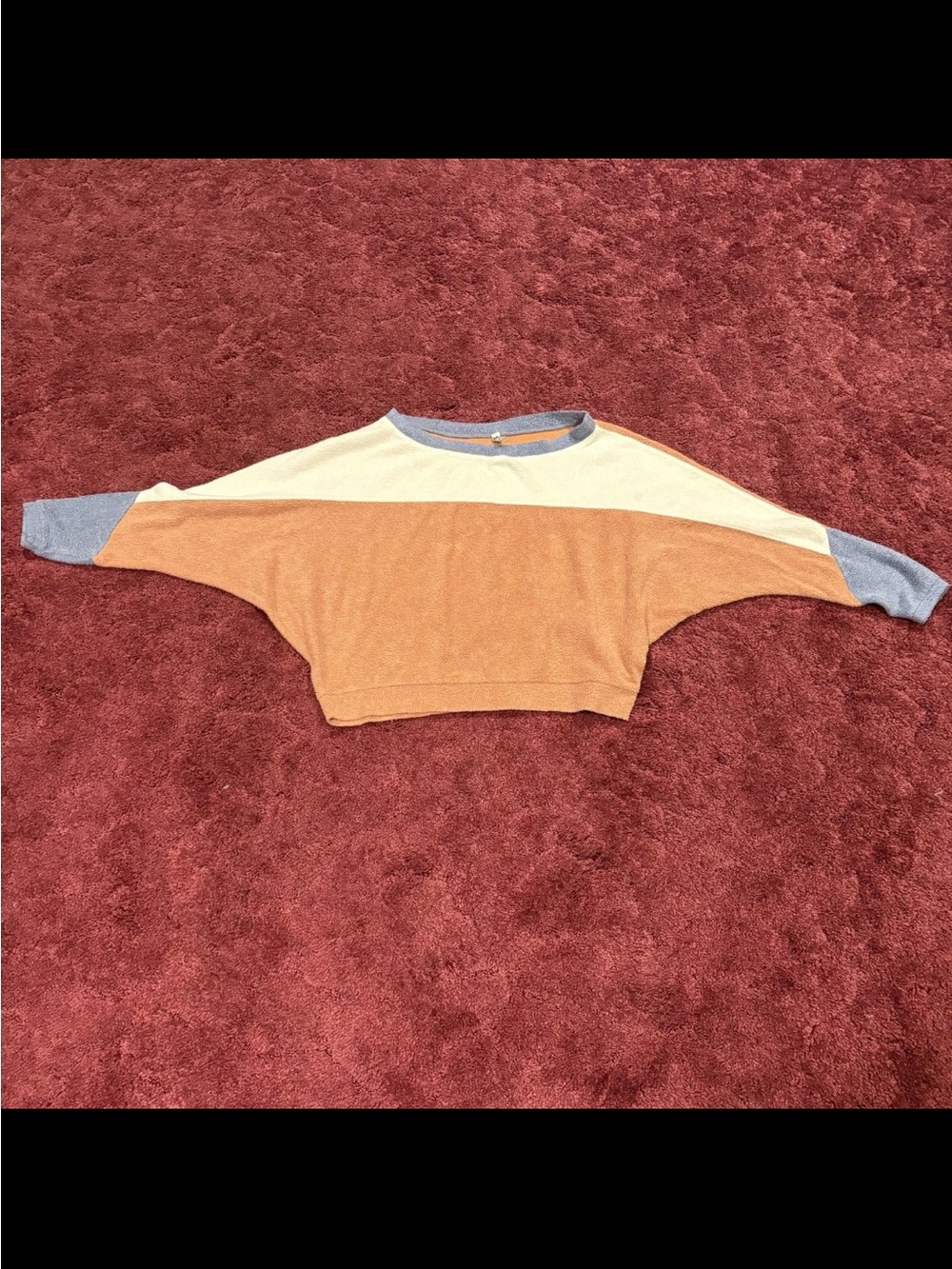 Colorblock Cozy Pullover Sweater - Cream, Peach & Light Blue